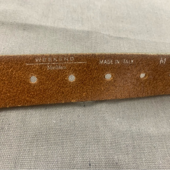 Weekend Max Mara Brown leather vintage belt size medium - Picture 5 of 9